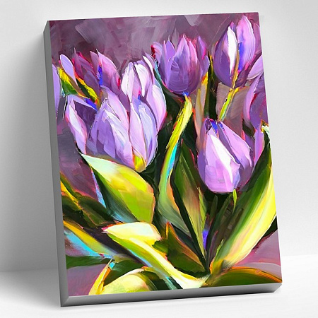 Картина по номерам Фиолетовые тюльпаны