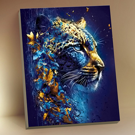 Картина по номерам на холсте Неоновый леопард