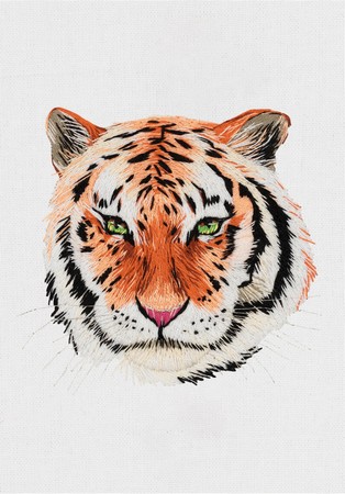 вышивка гладью Тигр
