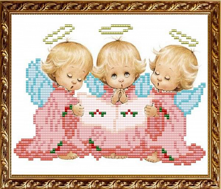 схема для вышивания бисером Три ангелочка