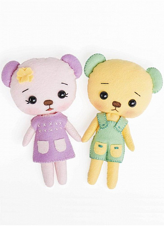 Набор для шитья куклы Набор для изготовления текстильной игрушки Медвежата Лили и Санни