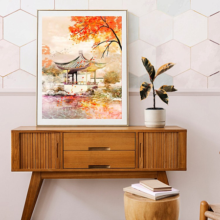 Картина по номерам Японский пейзаж пастель