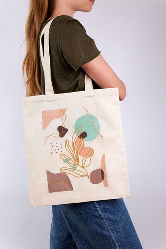 Раскраска на сумке Флористическая абстракция