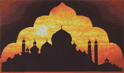 Вышивка крестом Мечеть на закате
