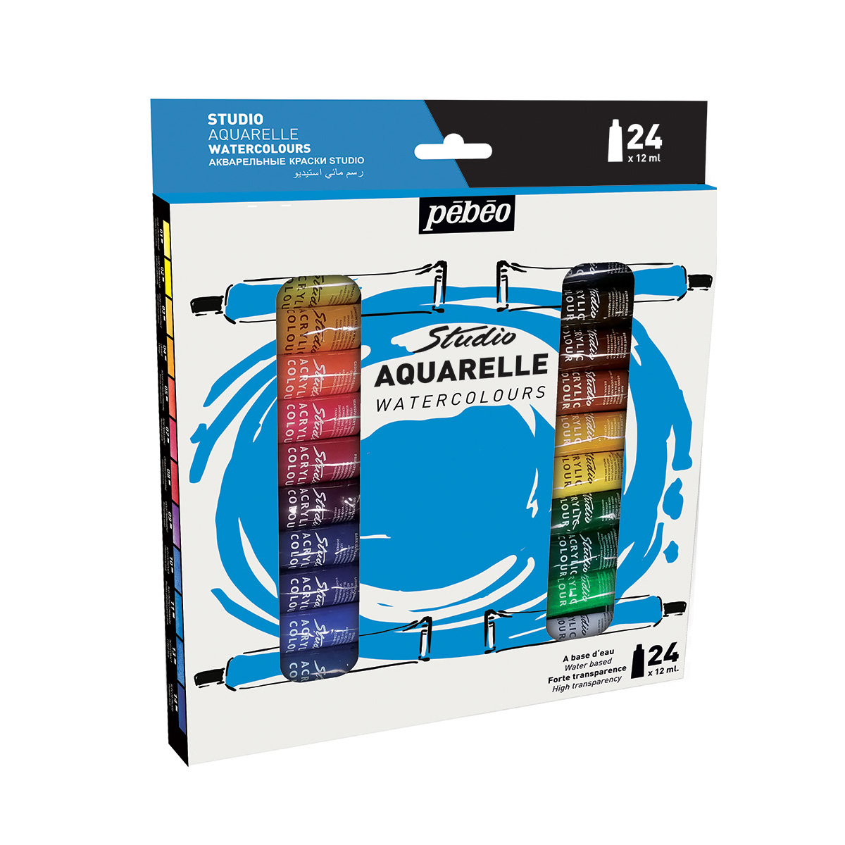 Краска акварель набор Studio Aquarelle 24 цв. 12 мл