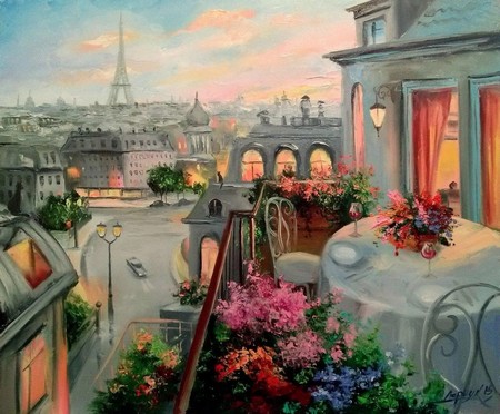 Ужин на балконе в Париже