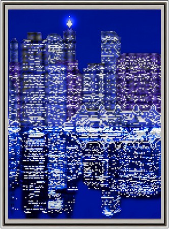 схема для вышивания бисером Ночной город ч2