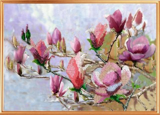 Вышивка бисером Акварельные цветы "Магнолиевый рай"