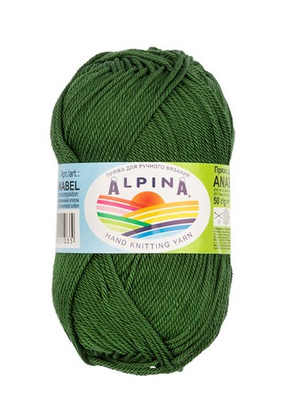 Пряжа ALPINA "ANABEL" 10 шт. в упак. цвет т.зеленый
