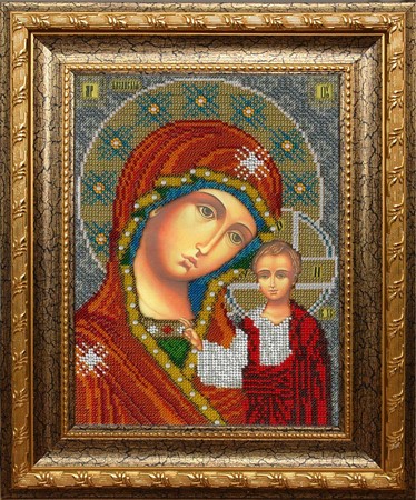 Вышивка бисером Икона Казанской Божией Матери