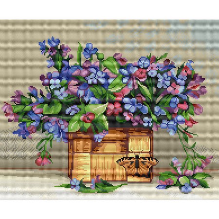 Алмазная вышивка Бузин. Медуницы