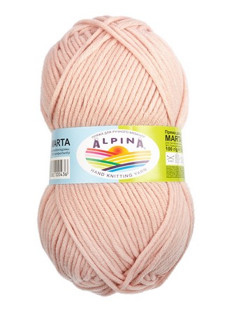 Пряжа ALPINA "MARTA" 5 шт. в упак. цвет пыльно-розовый