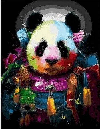 Панда в ярких красках