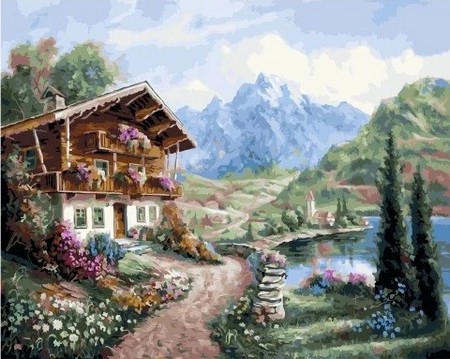 Домик с садом в горах