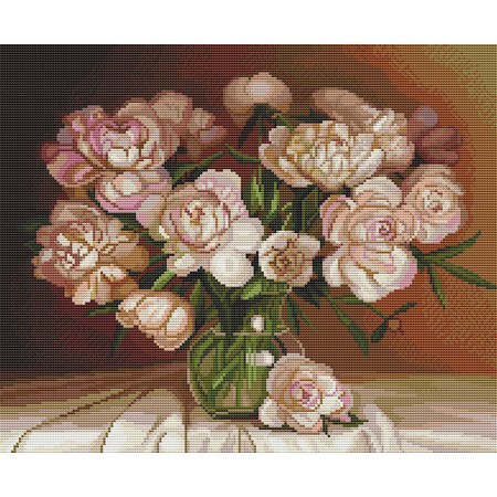 Алмазная вышивка Бузин. Букет в теплых тонах