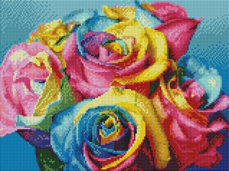 Алмазная вышивка Радужные розы