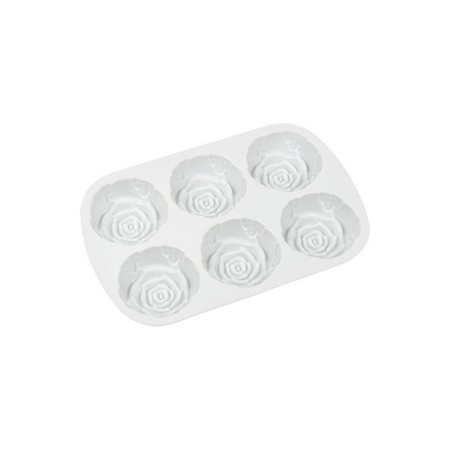 Форма для выпечки силиконовая для пирожных роза - 6 ячеек