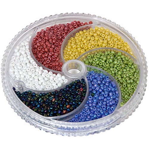 Набор бисера для рукоделия, цв. ассорти мат.крашен.бензиновый
