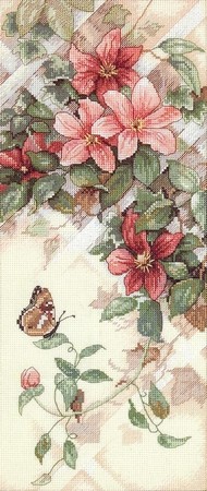 Вышивка крестом Цветы и бабочки