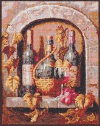 Вышивка крестом Натюрморт с вином