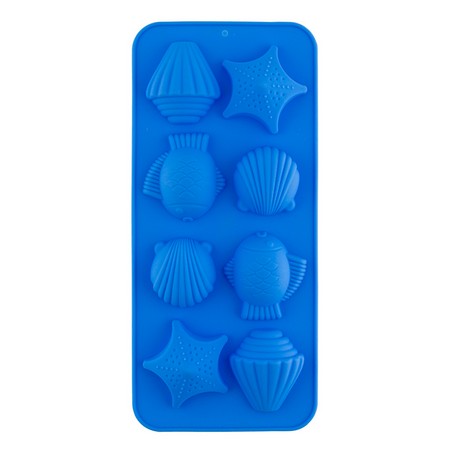 Форма для выпечки силиконовая для конфет морские жители-8 ячеек