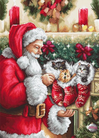 вышивка гобелен Дед Мороз