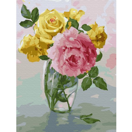 Картина по номерам Бузин. Пионы и розы