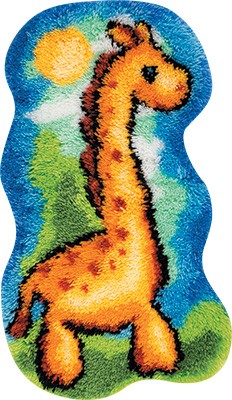 вышивка ковровой техникой Веселый жираф