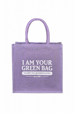 Джутовая сумка маленькая Лаванда I Am Your Green Bag