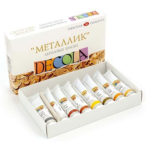 Набор акриловых краскок 8х18мл (туба) металлик