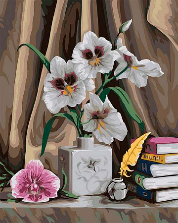 Картина по номерам на дереве Элегантные орхидеи