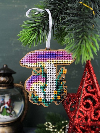 Вышивка бисером Ёлочная игрушка. Сыроежка