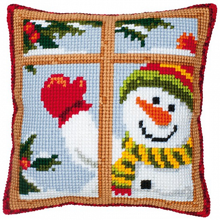 Набор для вышивания подушки Подушка Счастливый Снеговик