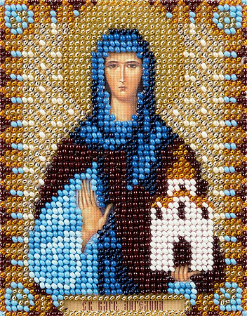 Вышивка бисером Икона Святой преподобной Ангелины Сербской