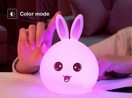 Ночник Rabbit silicone lamp Розовый