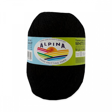 Пряжа Alpina WHITE RABBIT 10 шт. в упак. цвет №208 черный