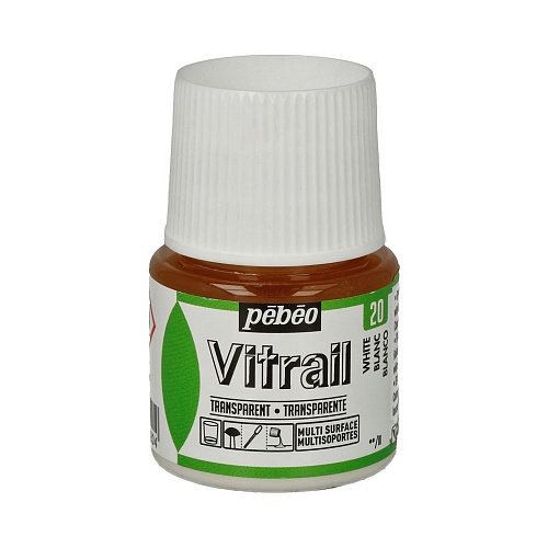 Краска для стекла и металла Vitrail лаковая прозрачная 45 мл, цв. белый