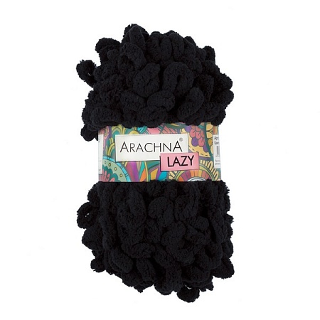 Пряжа ARACHNA LAZY 100% микрополиэстер 5 шт. х 100 г 8.5 м цв. №22 черный