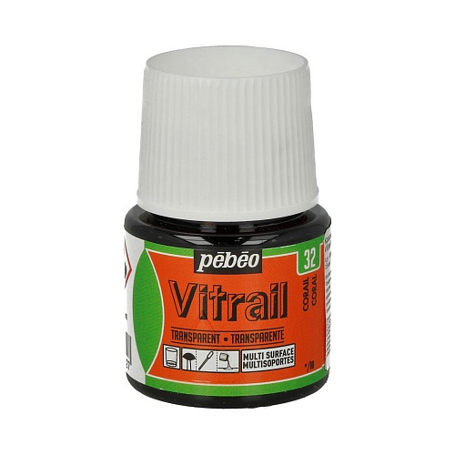 Краска для стекла и металла Vitrail лаковая прозрачная 45 мл, цв. лосось