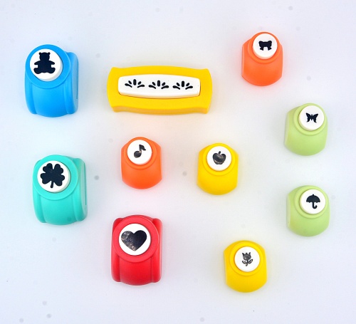 Набор фигурных дыроколов Ассорти, 10 штук, в кейсе