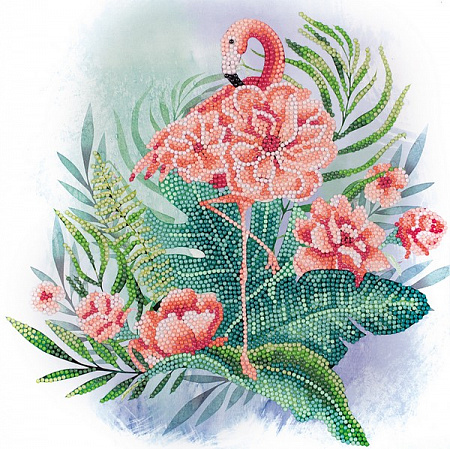 Алмазная вышивка Тропический фламинго