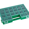 Коробка для мелочей пластиковая К-09, 14 секций цвет зеленый