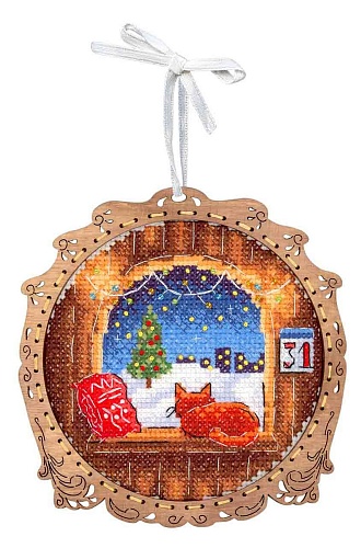 Миниатюра. Окно в зимний вечер