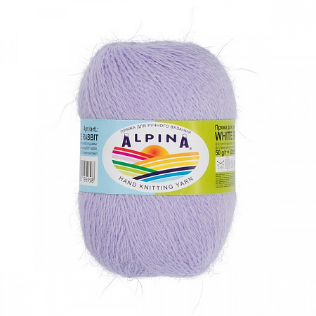 Пряжа Alpina WHITE RABBIT 10 шт. в упак. цвет №225 св. сиреневый