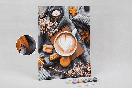 Картина по номерам на холсте За чашкой какао