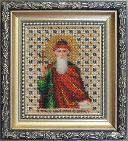 Вышивка бисером икона Святого равноапостольного князя Владимира