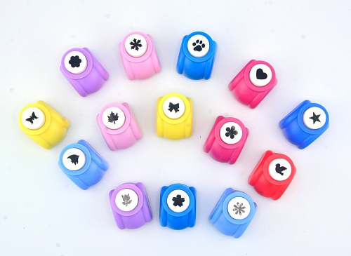 Набор фигурных дыроколов Ассорти, 14 штук, в кейсе