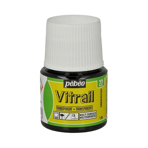 Краска для стекла и металла Vitrail лаковая прозрачная 45 мл, цв. золотисто-зеленый