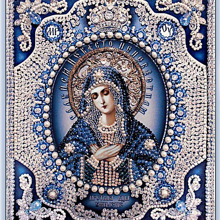 Вышивка бисером Богородица Умиление (с жемчугом "Майорикой")