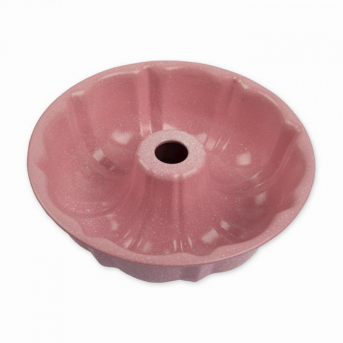 Форма металлическая круглая для кекса d 24 см цв. розовый